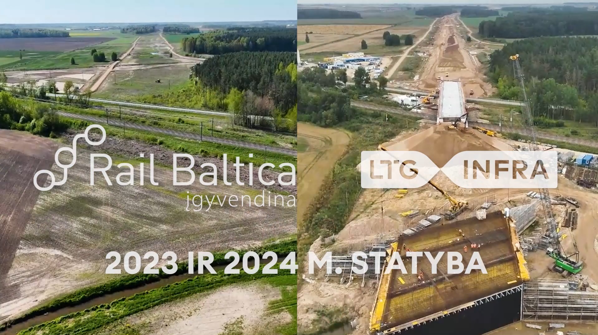 2023 ir 2024 m. „Rail Baltica“ progreso palyginimas