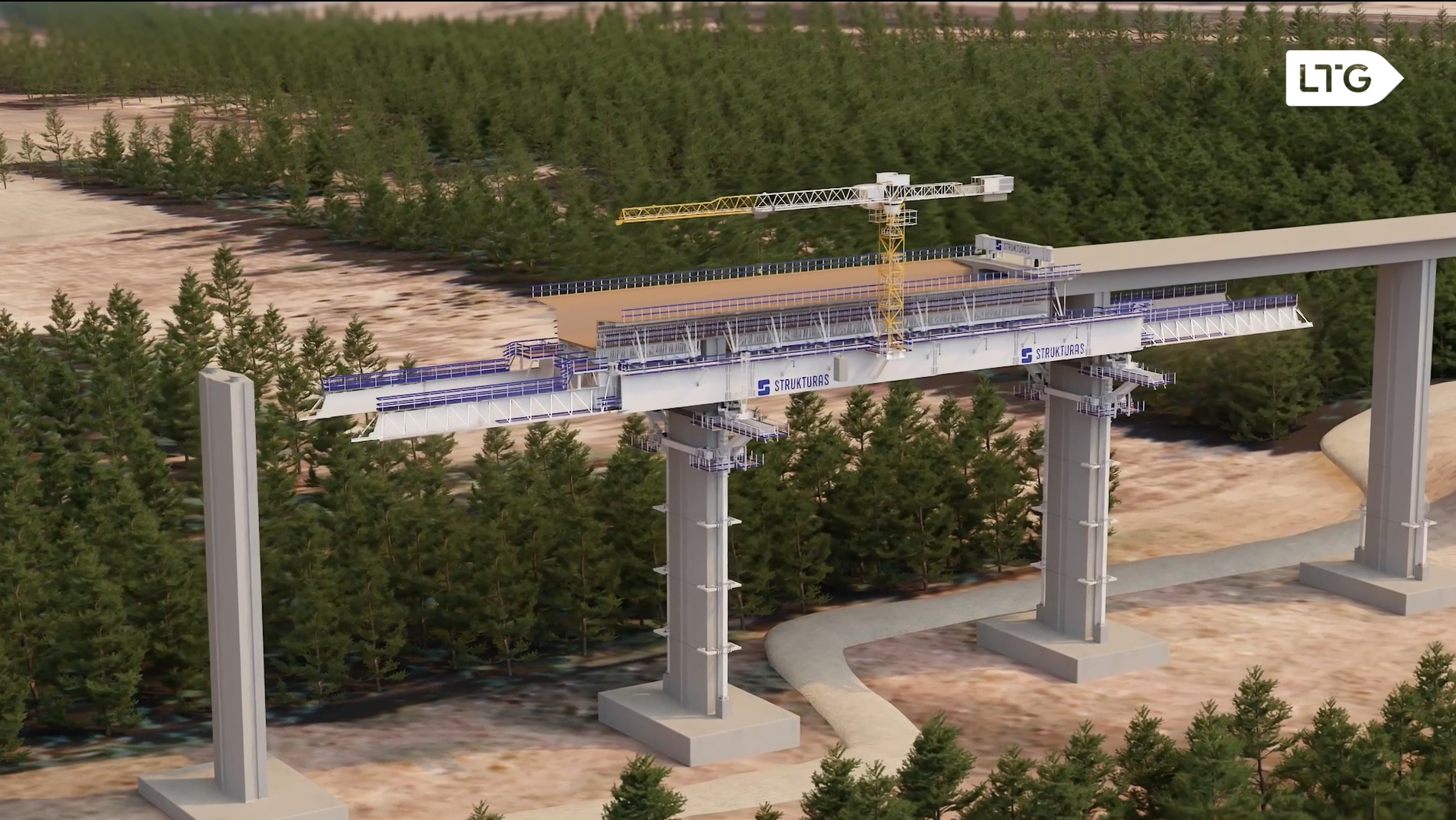 „Rail Baltica“ Neries tilto 4D statybos animacija